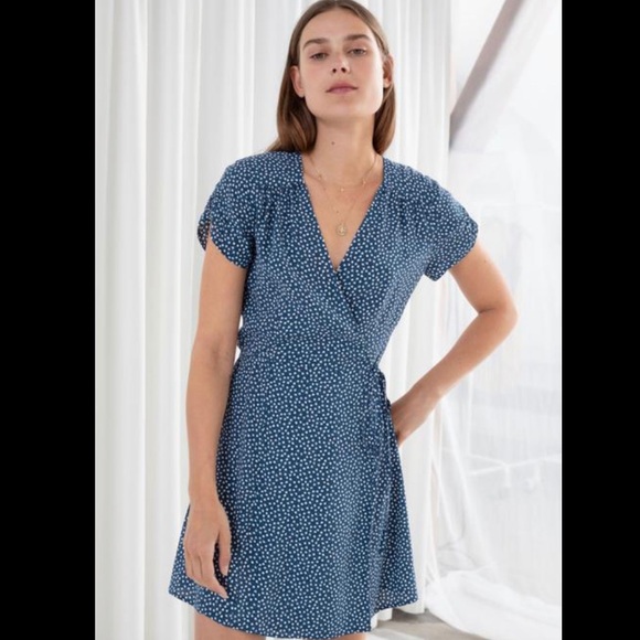 Micro Floral Mini Wrap Dress 